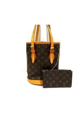 Louis Vuitton Petit Bucket Shoulder Bag Monogram PM